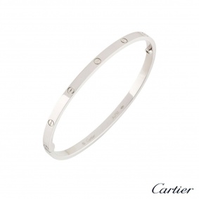 Cartier White Gold Love Bracelet SM Size 19 B6047419